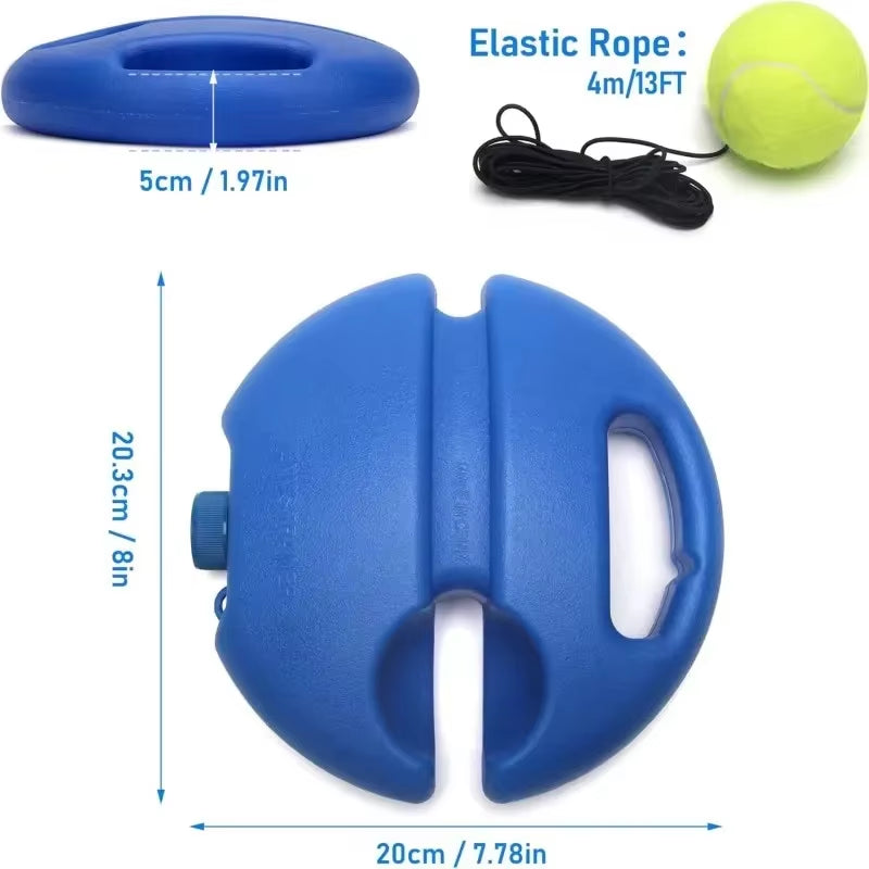 Professional Tennis Training Aid with Heavy-Duty Base and Elastic Rope for Self-Directed Rebound Practice