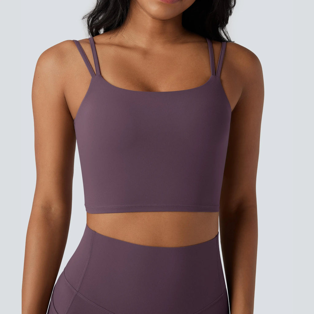 Halara Ultrasculpt™ Double-Strap Twisted Backless Cropped Yoga Tank Top