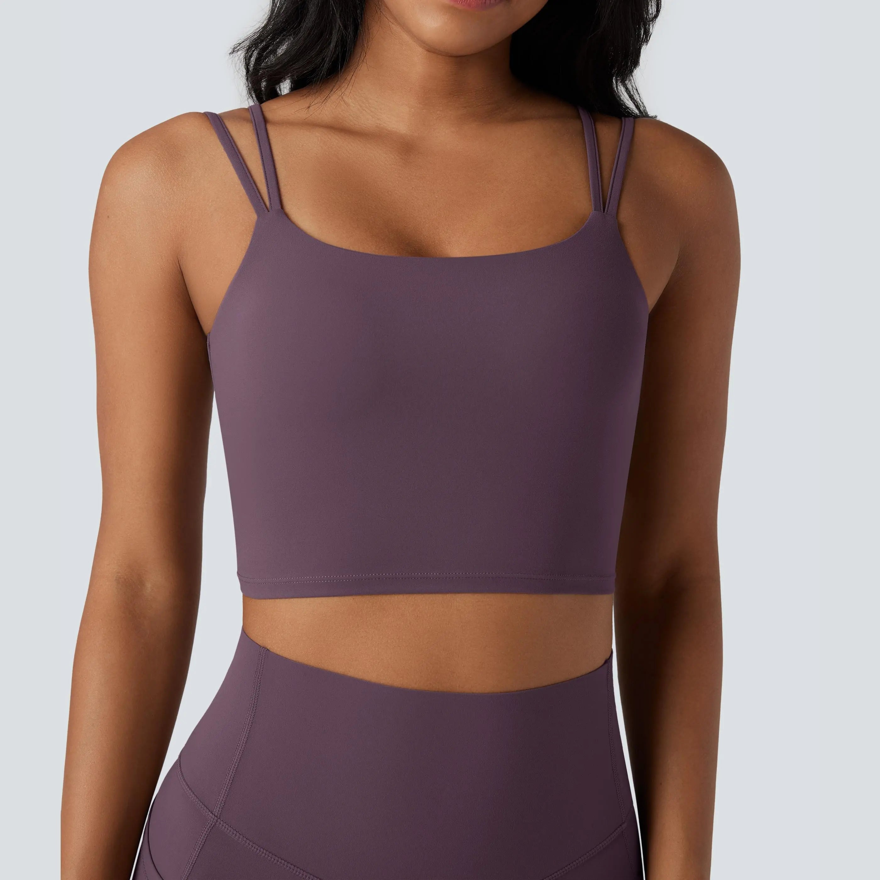 Halara Ultrasculpt™ Double-Strap Twisted Backless Cropped Yoga Tank Top