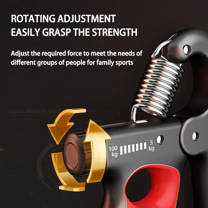 Adjustable Grip Strengthener for Muscle Recovery - 5-60/100/150Kg Hand Exercise Equipment