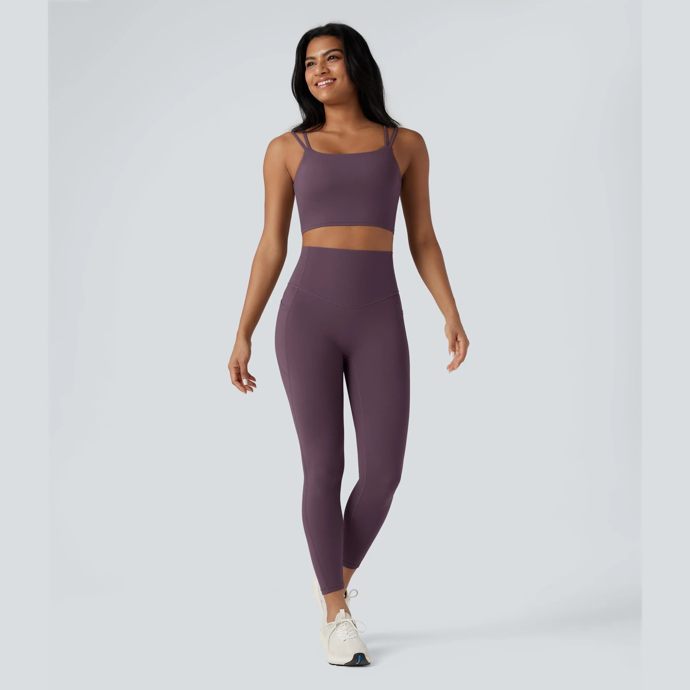 Halara Ultrasculpt™ Double-Strap Twisted Backless Cropped Yoga Tank Top