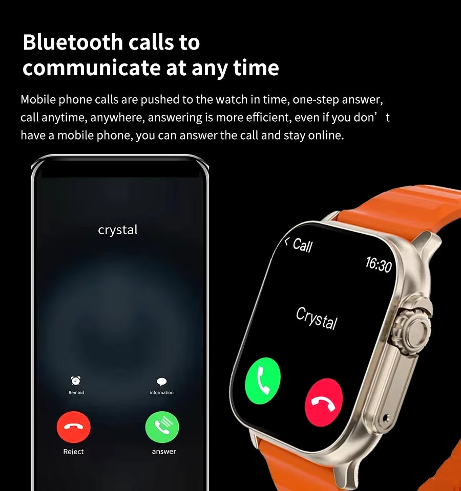 Bluetooth Smartwatch with Heart Rate Monitor and Message Alerts for Android and iOS - Suitable for Men and Women