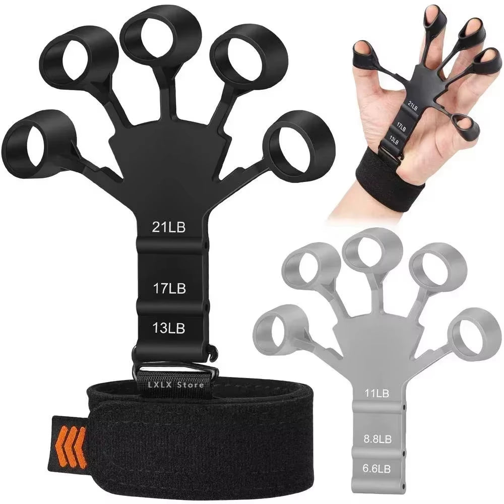 Hand Grip Strengthener - 6-Level Resistance Finger Trainer for Musicians and Athletes