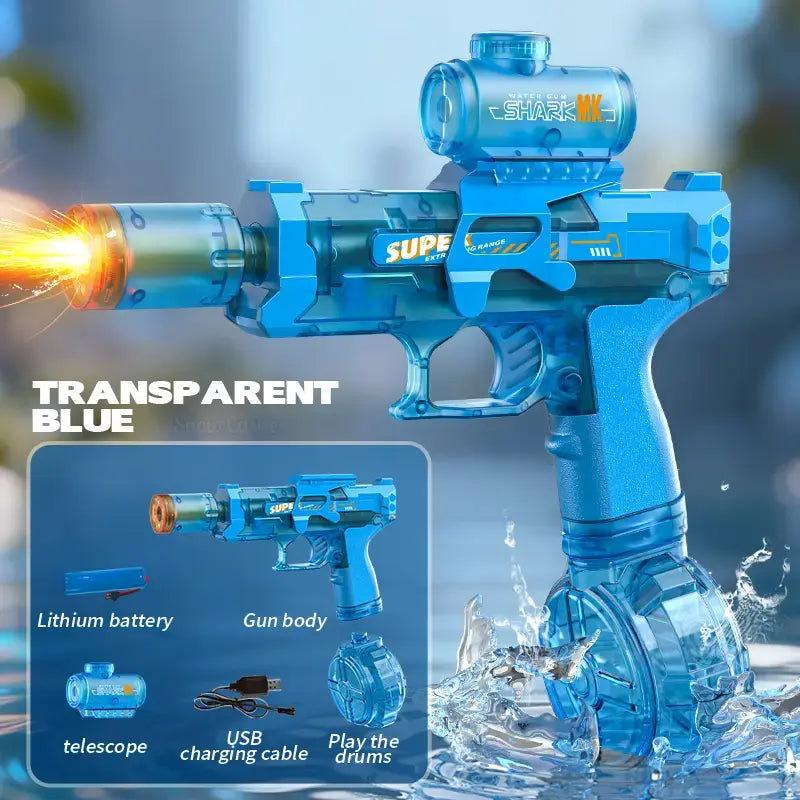 Electric Water Guns for Adults and Children - High-Power Automatic Water Blasters for Summer Fun, Pool and Beach Toys with Realistic Muzzle Flames