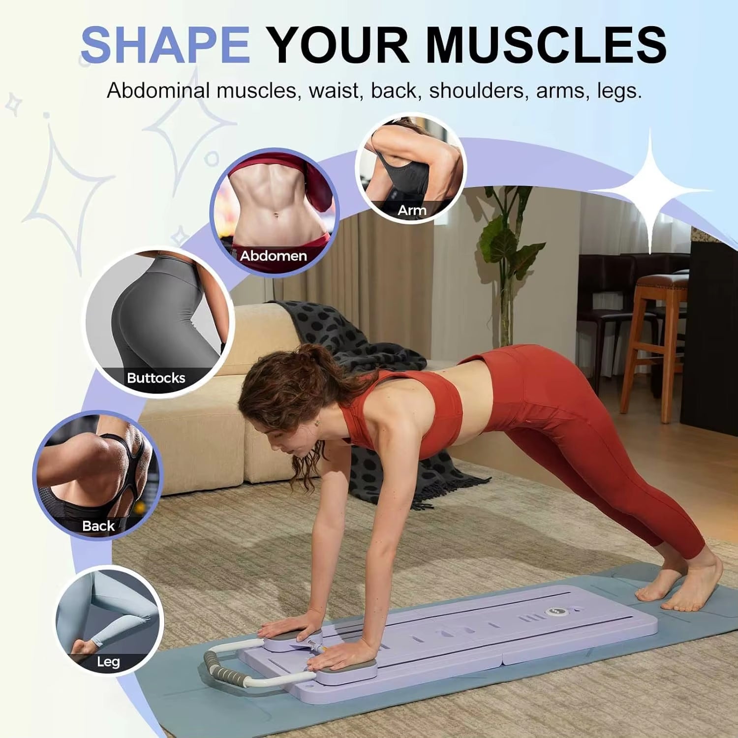Multifunctional Fitness Board for Pilates, Abdominal Training, and Core Workouts