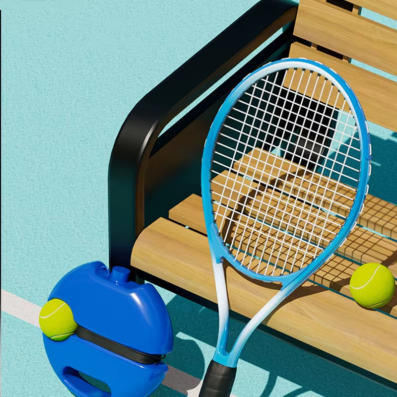 Professional Tennis Training Aid with Heavy-Duty Base and Elastic Rope for Self-Directed Rebound Practice