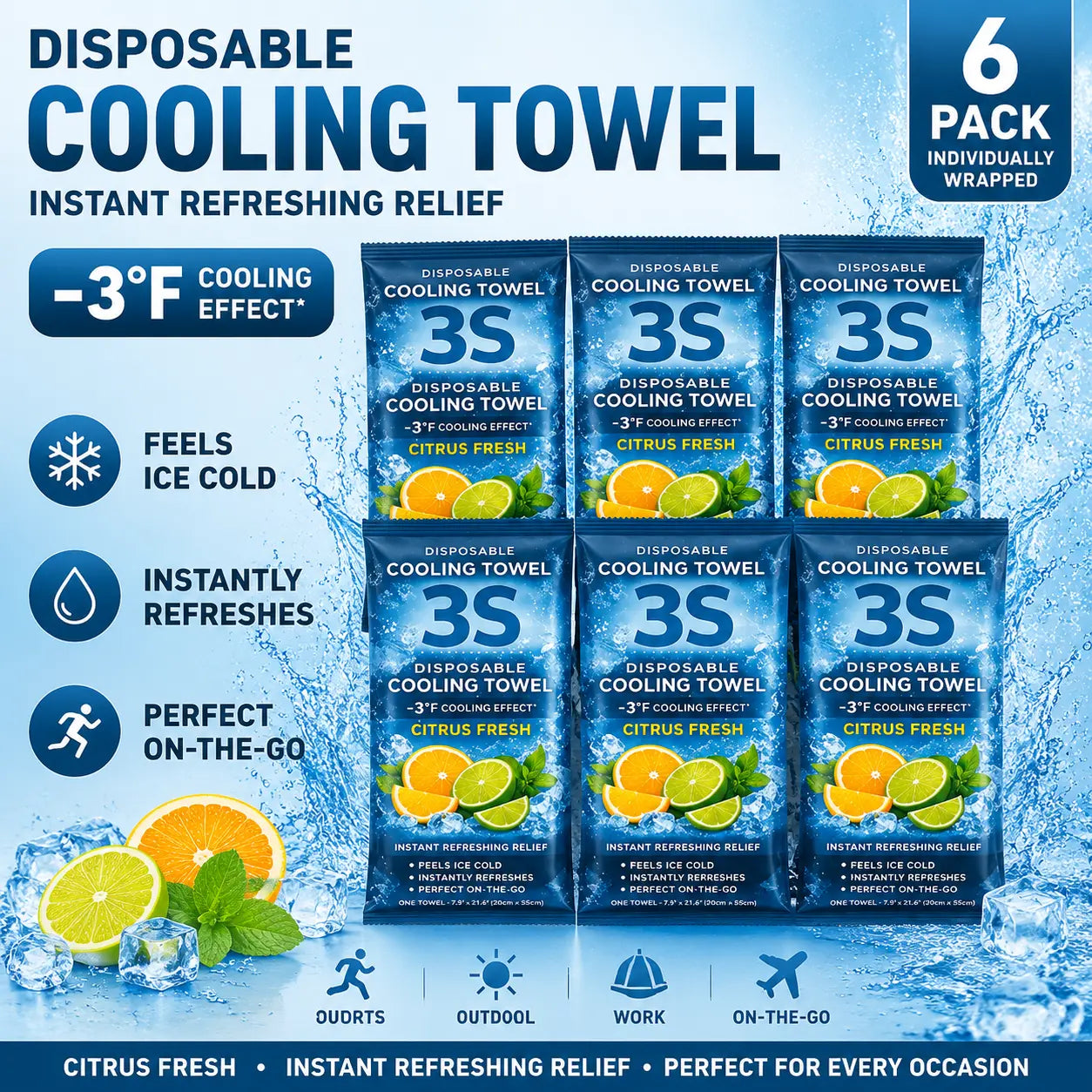 Portable Cooling Towel - Ready-to-Use Microfiber Towel for Yoga, Sports, Running, Workouts, Camping, and More (Available in Multiple Flavors)