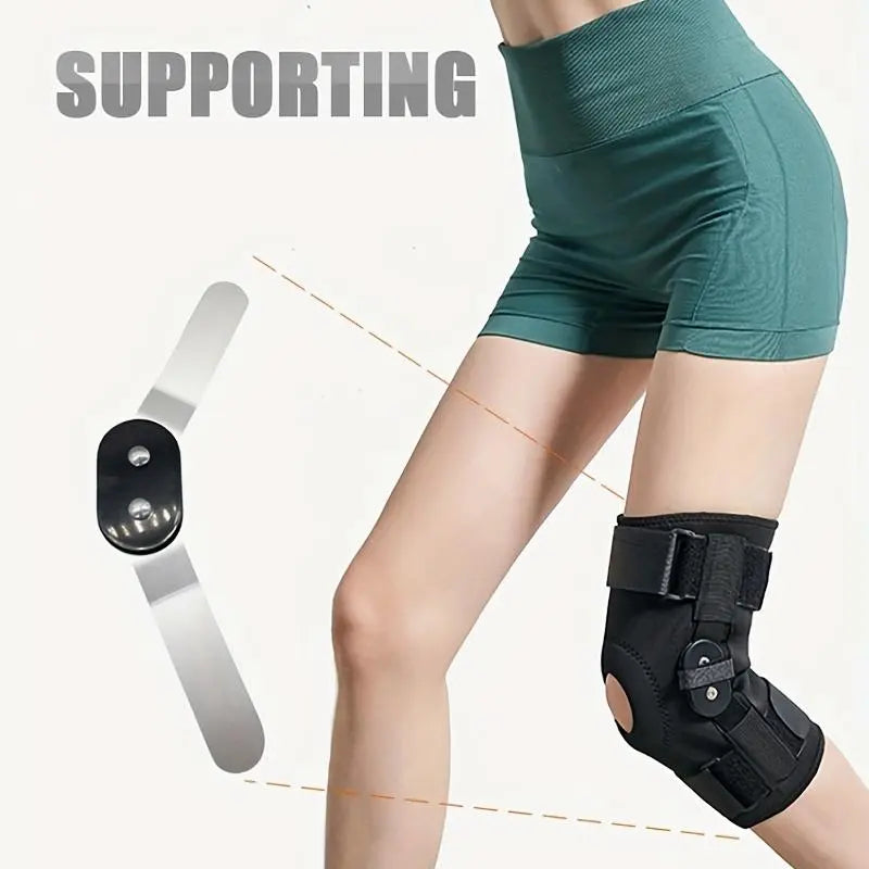 Knee Brace for Protection and Support with Air Mesh Fabric, Adjustable Wrap with Side Stabilizers, Ultra-Soft Bandage for Sports, Running, and Outdoor Activities Knee Compression Sleeve