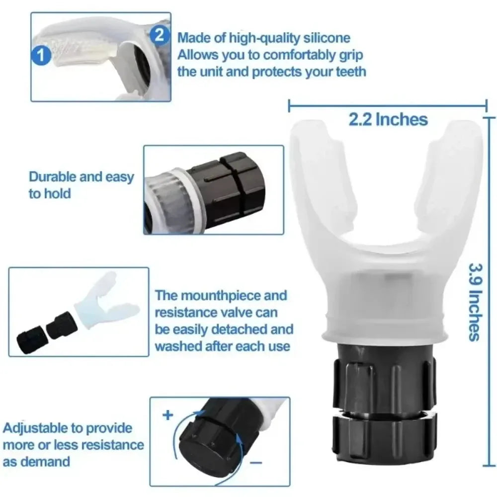 Portable Lung Fitness Exerciser with Adjustable Resistance for Enhanced Breathing Endurance Training