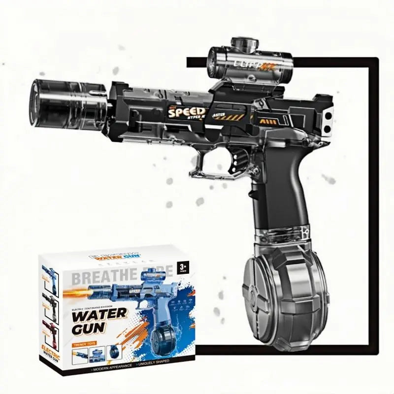 Electric Water Guns for Adults and Children - High-Power Automatic Water Blasters for Summer Fun, Pool and Beach Toys with Realistic Muzzle Flames