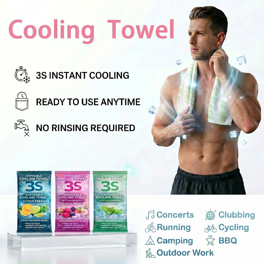 Portable Cooling Towel - Ready-to-Use Microfiber Towel for Yoga, Sports, Running, Workouts, Camping, and More (Available in Multiple Flavors)