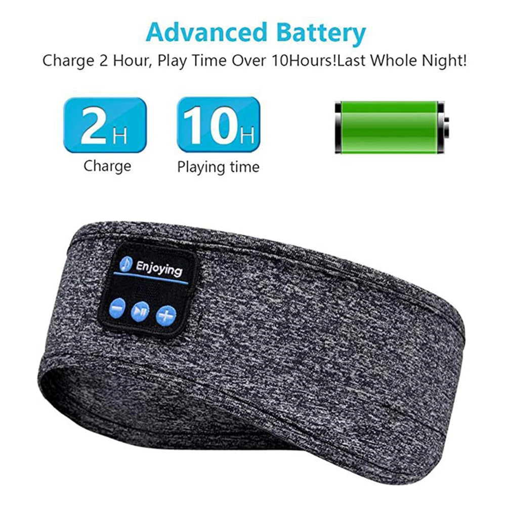 Bluetooth-Compatible Sports Headband Earphones with Music and Sleep Mask Functionality