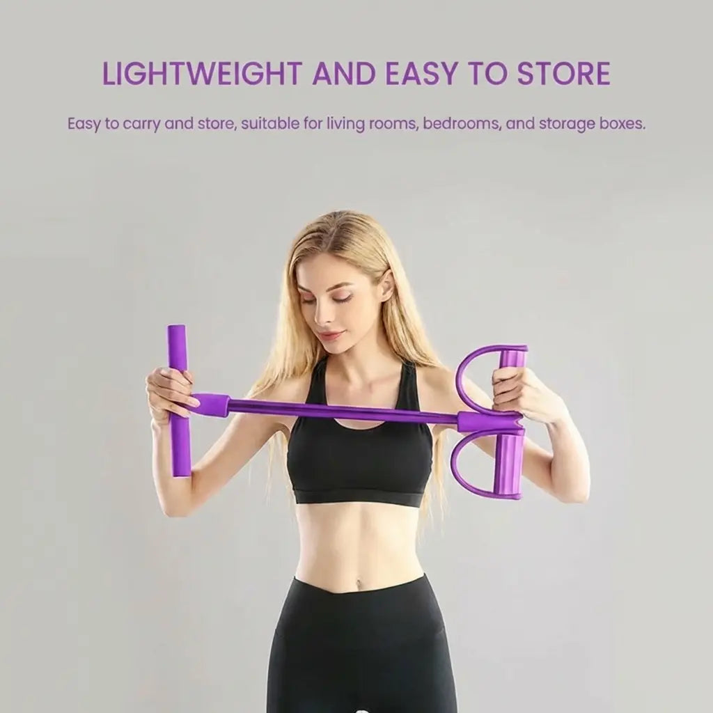 6-Tube Fitness Resistance Band System with Foot Pedals – Portable, Elastic, and User-Friendly