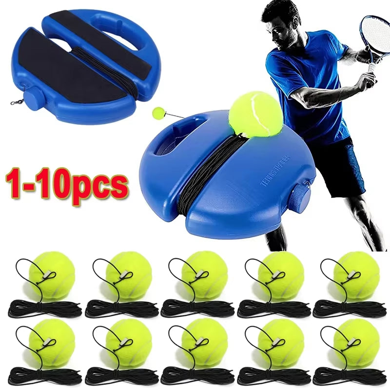 Professional Tennis Training Aid with Heavy-Duty Base and Elastic Rope for Self-Directed Rebound Practice