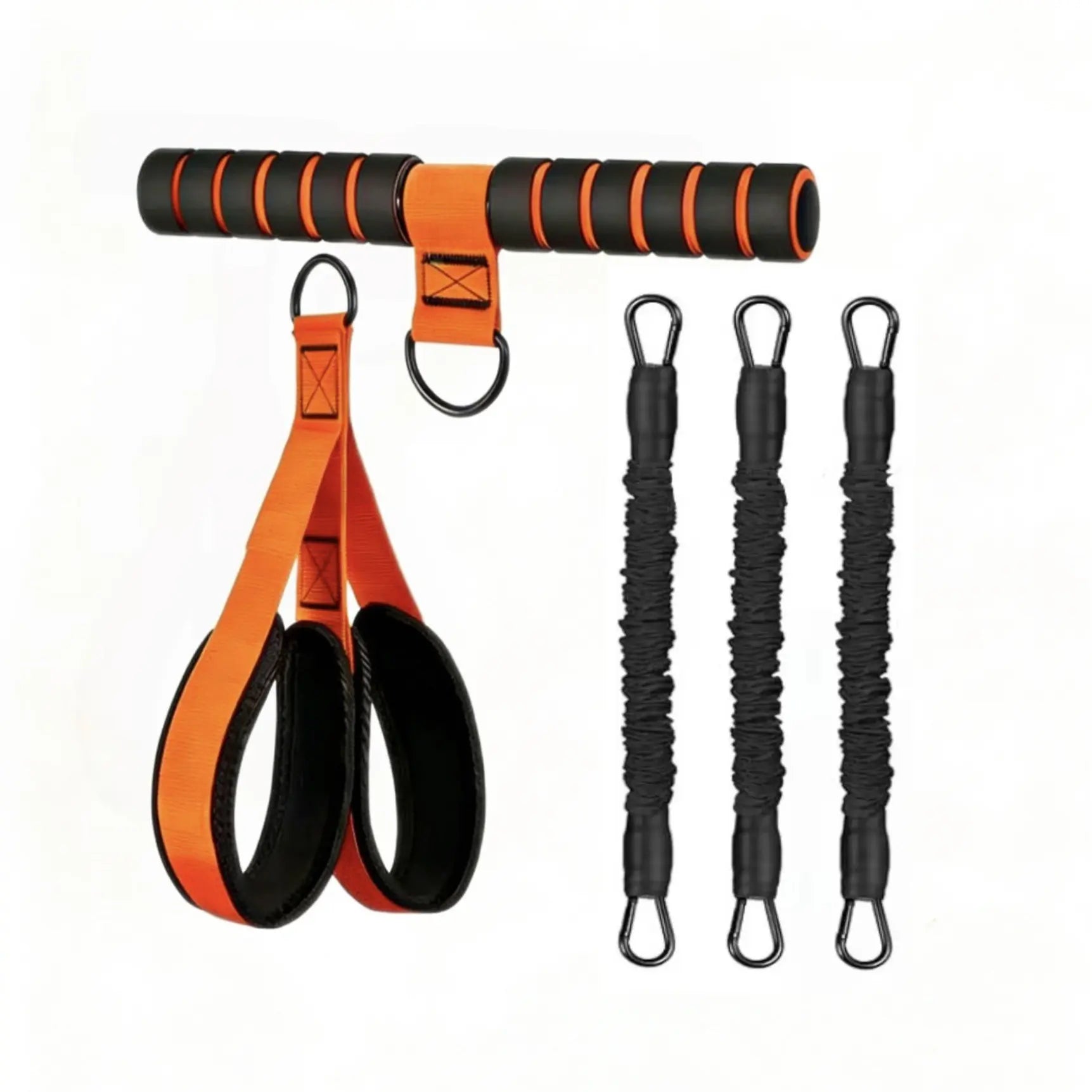 Professional Adjustable Resistance Band Set with Padded Handles, Foot Straps, and 90Lb Dual-Layer Safety Bands - Versatile Portable Fitness Solution for Bodybuilding and Multi-Exercise Training