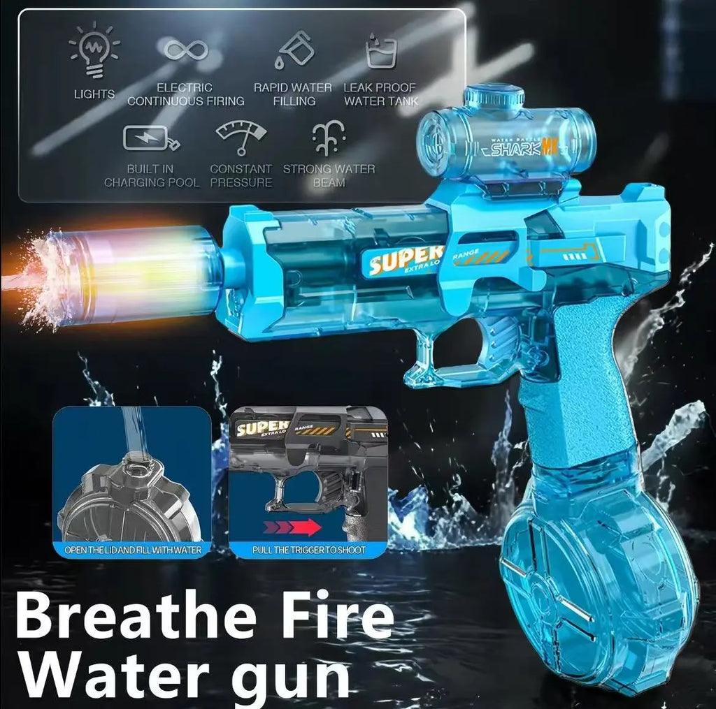 Electric Water Guns for Adults and Children - High-Power Automatic Water Blasters for Summer Fun, Pool and Beach Toys with Realistic Muzzle Flames
