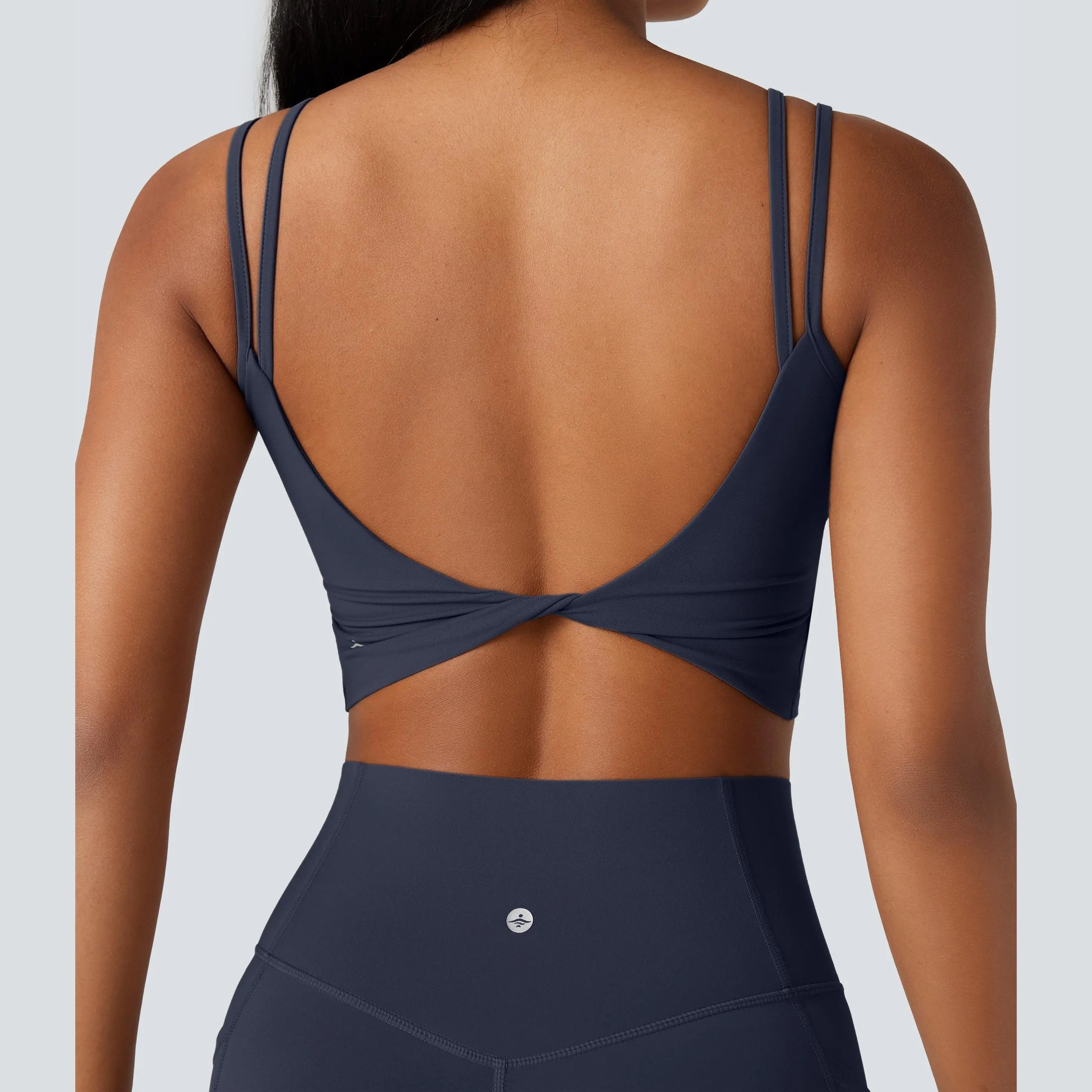 Halara Ultrasculpt™ Double-Strap Twisted Backless Cropped Yoga Tank Top