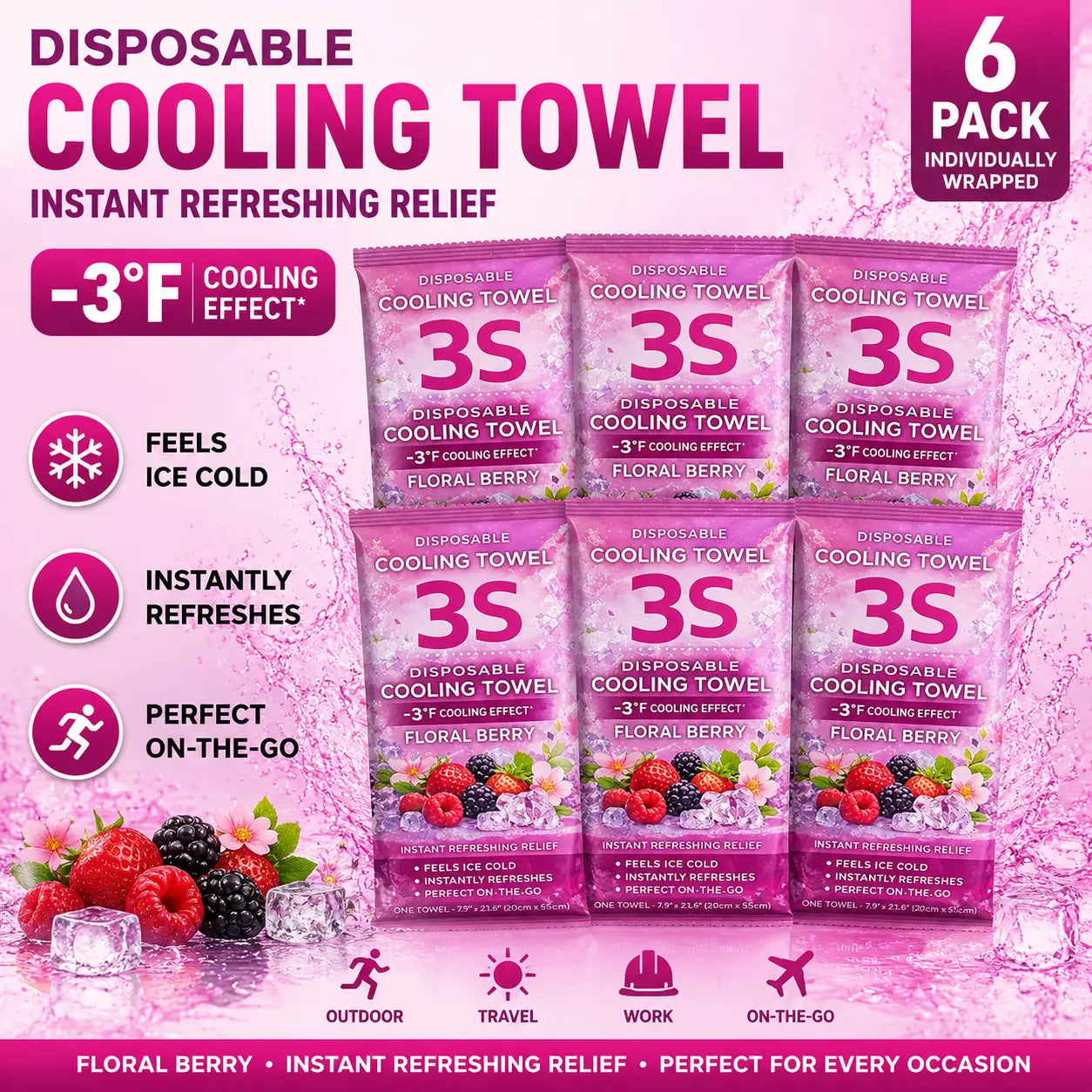 Portable Cooling Towel - Ready-to-Use Microfiber Towel for Yoga, Sports, Running, Workouts, Camping, and More (Available in Multiple Flavors)