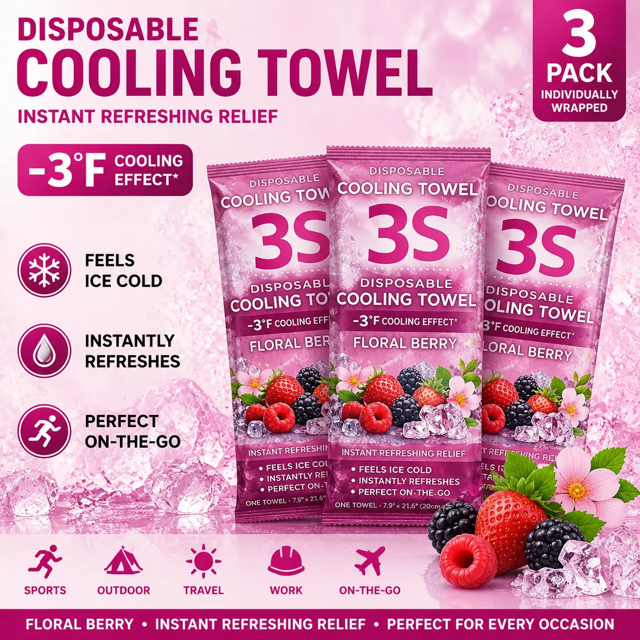 Portable Cooling Towel - Ready-to-Use Microfiber Towel for Yoga, Sports, Running, Workouts, Camping, and More (Available in Multiple Flavors)