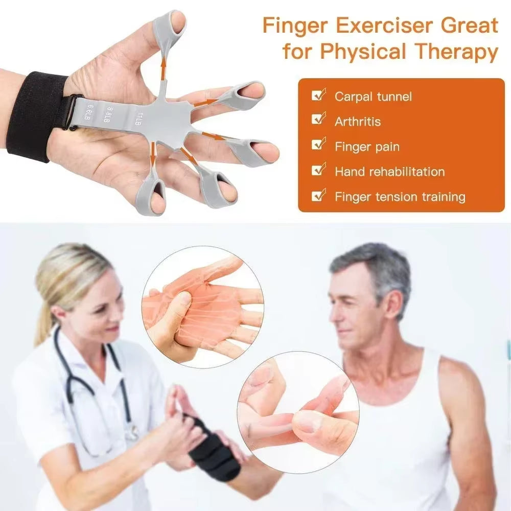 Hand Grip Strengthener - 6-Level Resistance Finger Trainer for Musicians and Athletes
