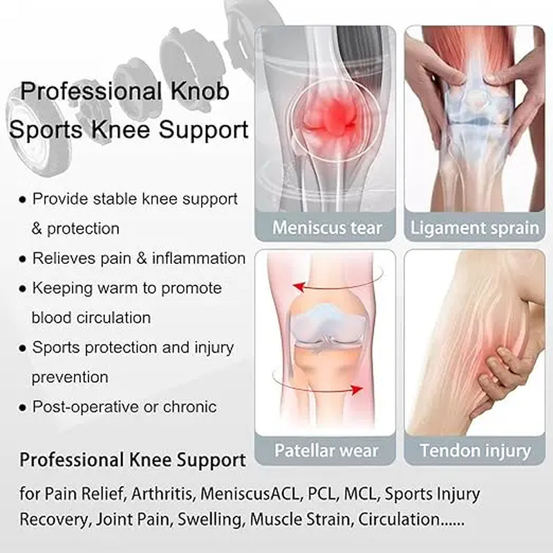 Kuangmi Compression Knee Brace with Patella Gel Pad and Side Stabilizers for Pain Relief, Workout Support, Arthritis, and Meniscus Tear Recovery