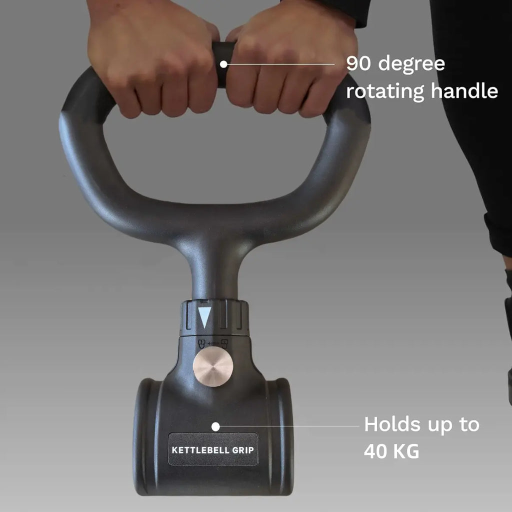 Kettlebell Conversion Handle with Ergonomic Non-Slip Grip for Dumbbells, Quick Installation and Double Locking Safety for Home Gym Use
