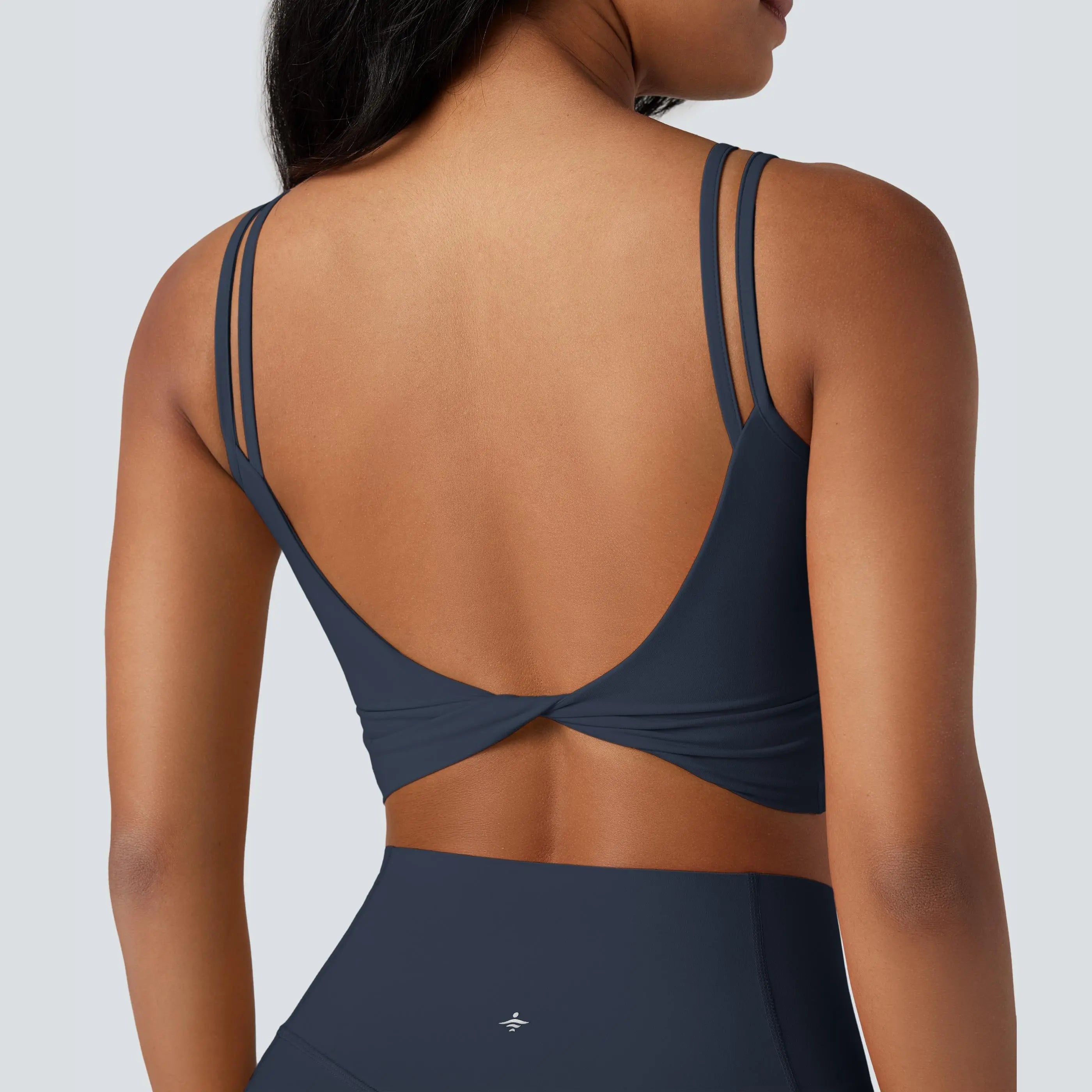 Halara Ultrasculpt™ Double-Strap Twisted Backless Cropped Yoga Tank Top